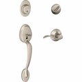 Schlage Satin Nickel Entry Door Handleset with Accent Interior Lever F60GPLY619ACC